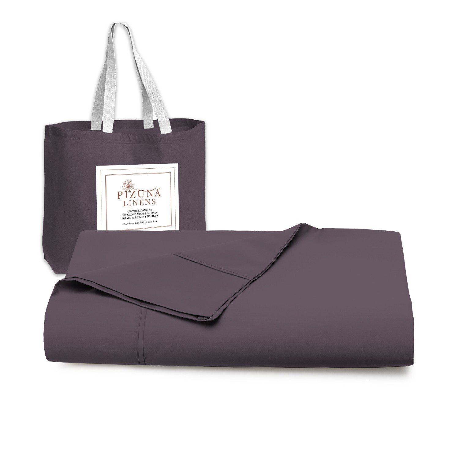 Pizuna 400 Thread Count Cotton Flat Sheet-Vintage Violet-Full