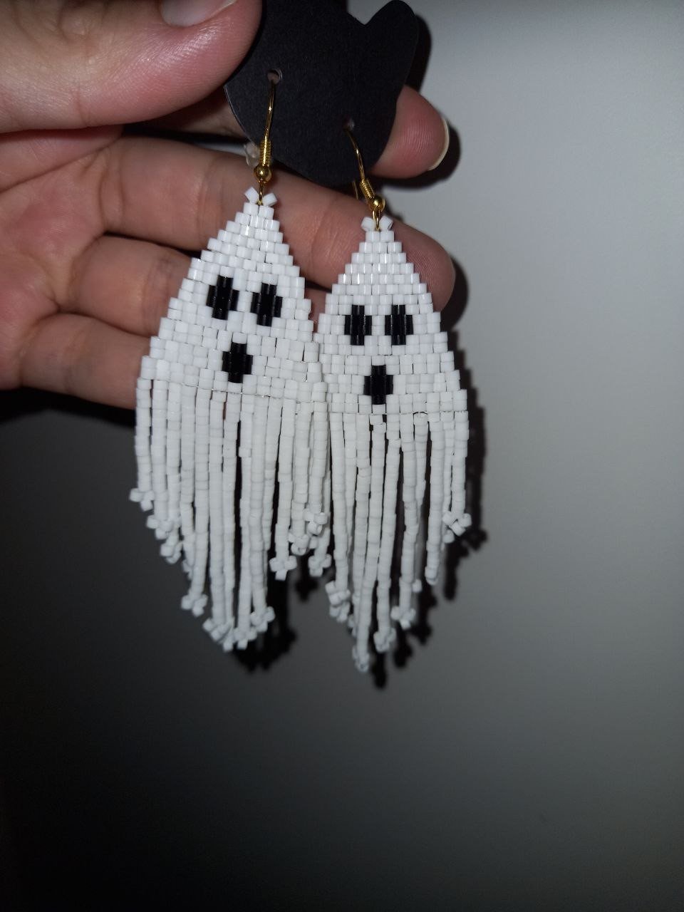 Ghost Fringe Beaded Earrings - Spooky Halloween Statement Jewelry