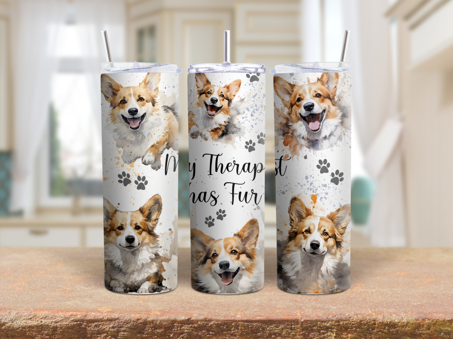 My Therapist has Fur dog 20oz Tumbler