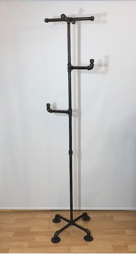Industrial Pipe Clothes Rack with Shelf – Retro Coat Rack