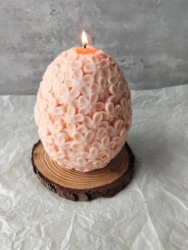 1pc Silicone Mold, Fashionable Flower Shape White Candle Mold For Craft