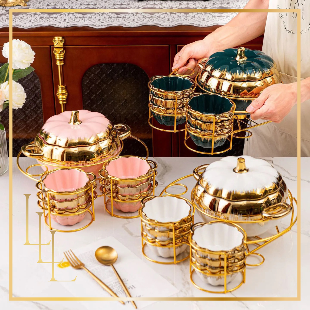 6L Pumpkin Soup Bowl Set with Dual Handles, Household Heat, and Resistant Soup Pot