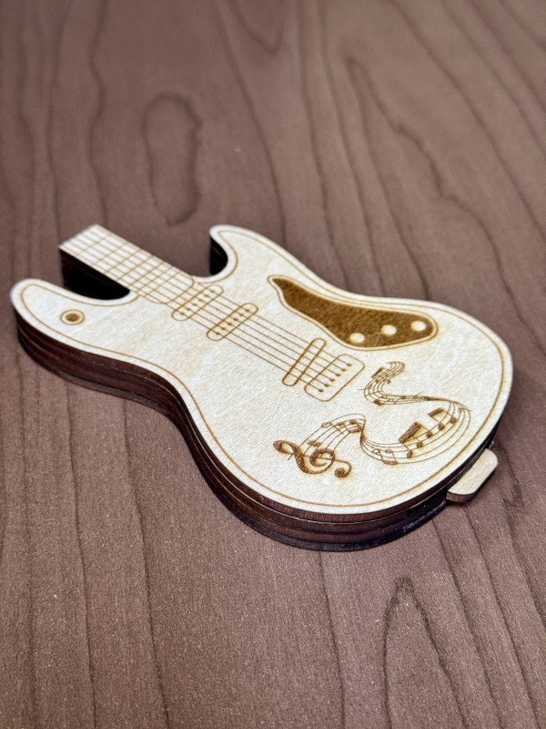 Guitar Pick Holder (Electric Guitar) - Music Notes V4