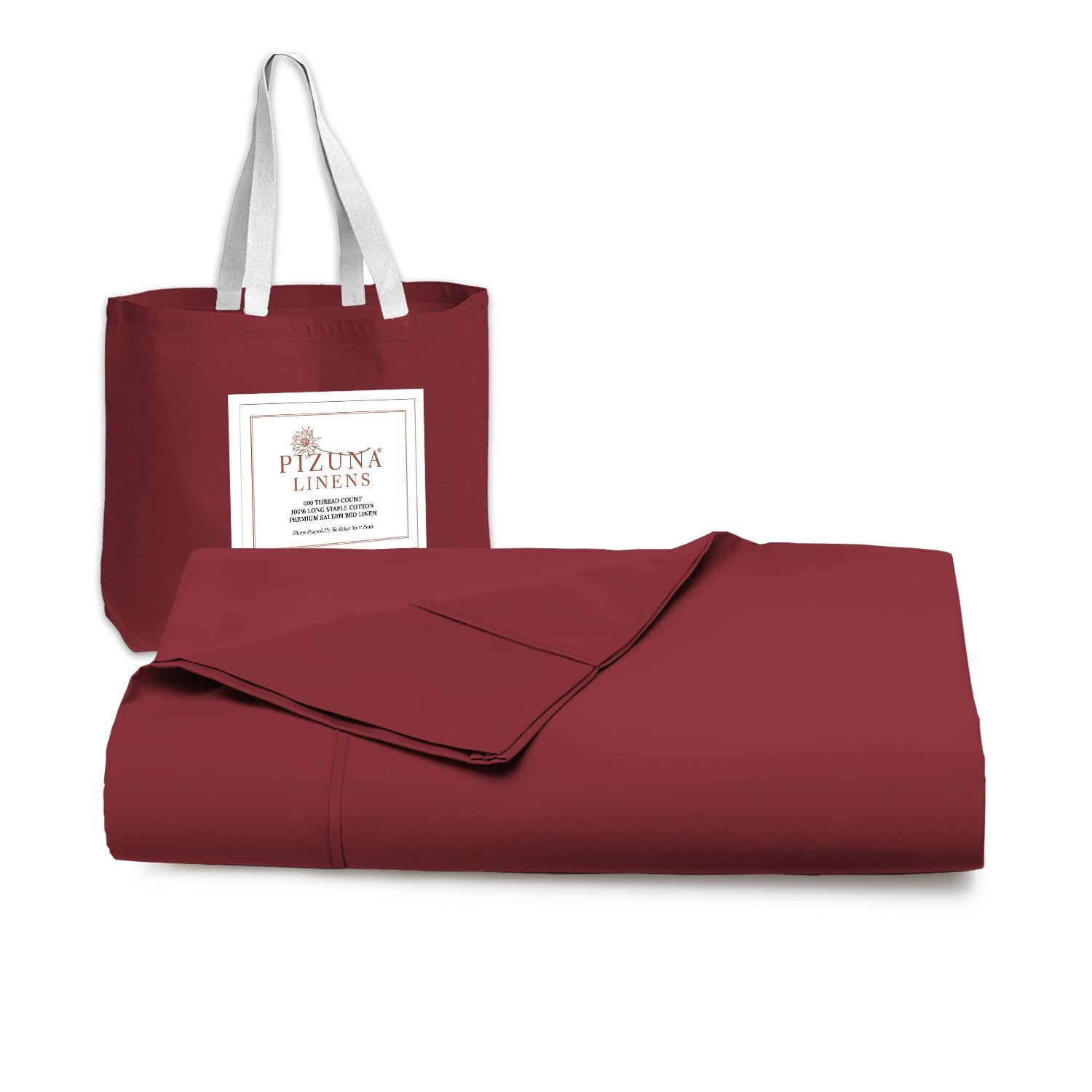 400 Thread Count Cotton Flat Sheet-RioRed-TwinXL