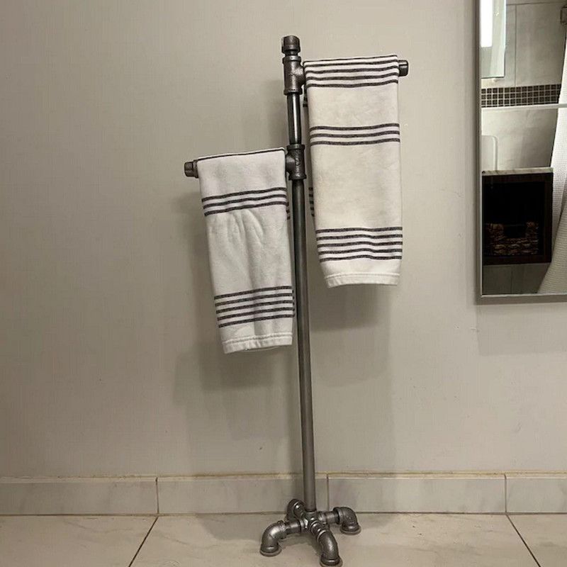 Steampunk Toilet Paper Stand: Industrial Pipe, Freestanding 3-Roll Holder