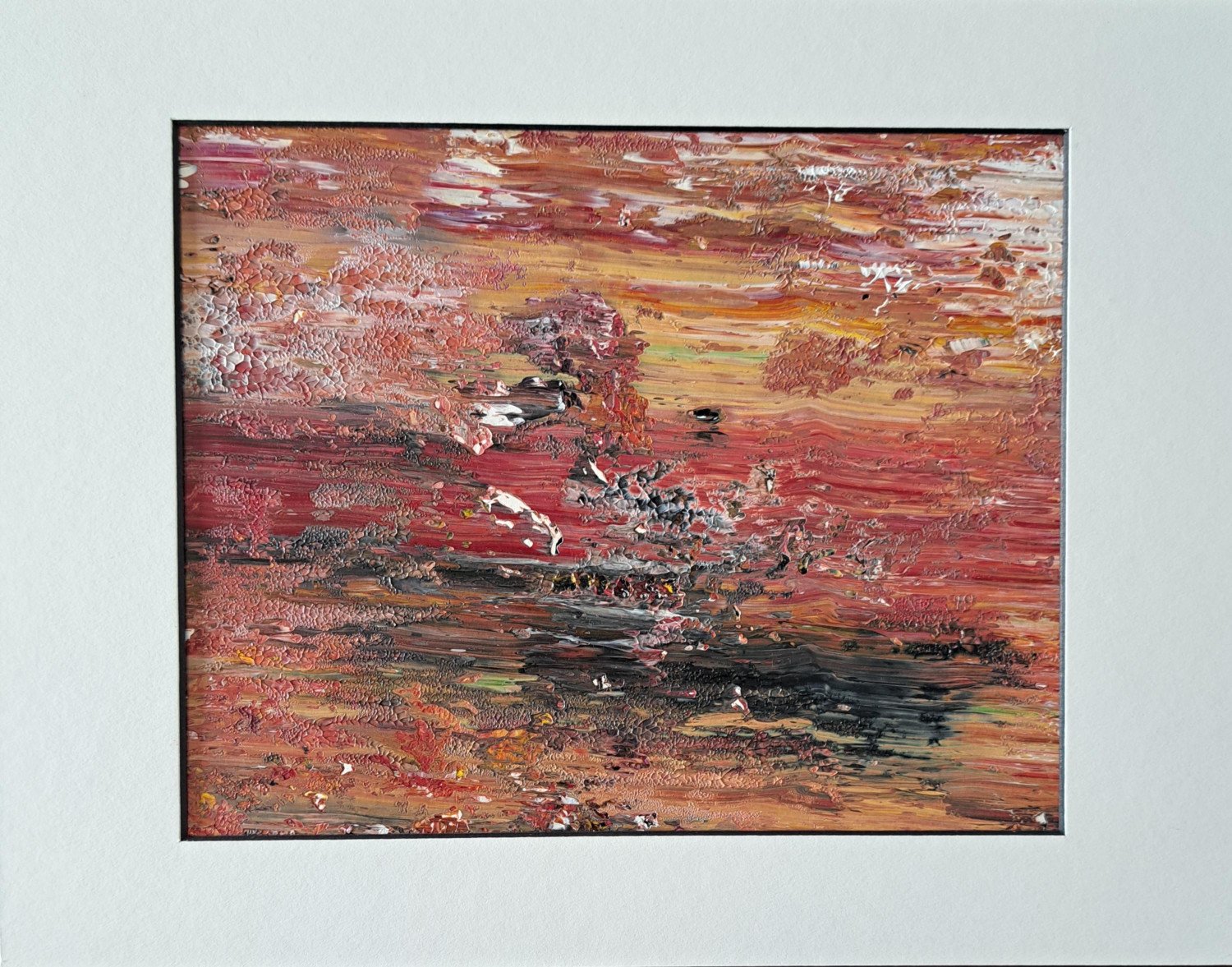 Original Native American Legends Acrylic Painting in White Mat