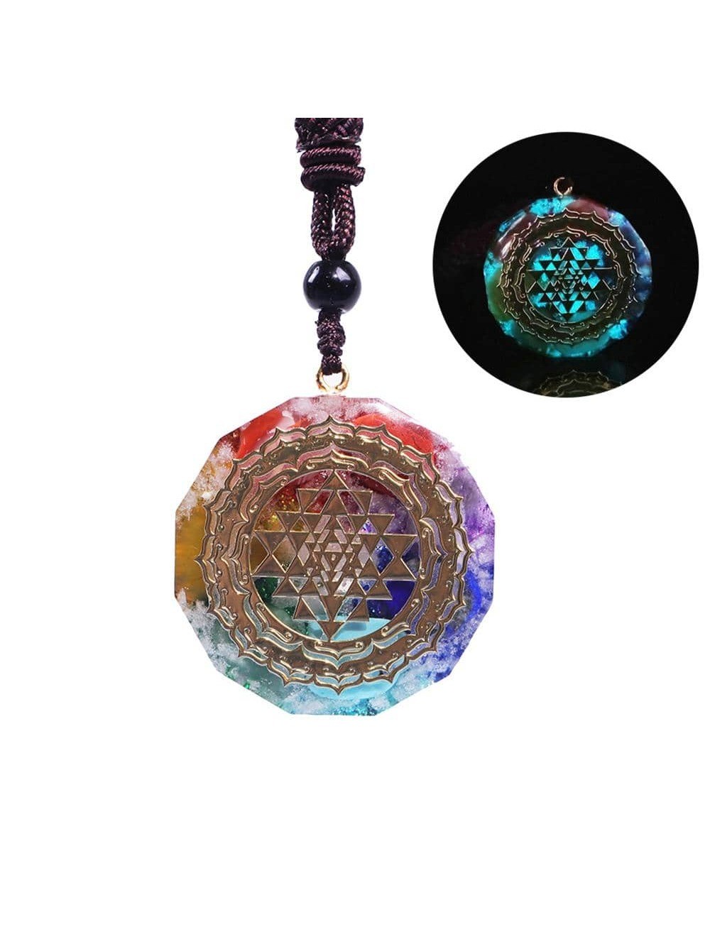 Resin Round Shape Pendant Necklace