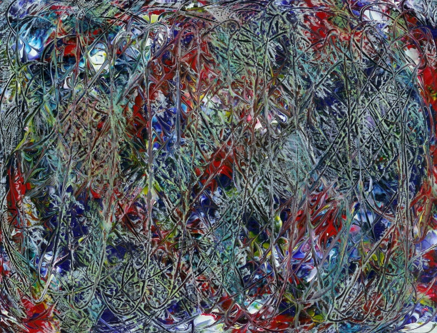 Forest Winter Blue Abstract Acrylic Original Painting