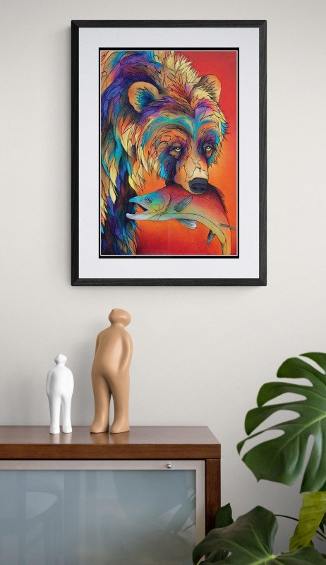 Framed Fishing Stories by Indigenous Artist Micqaela Jones