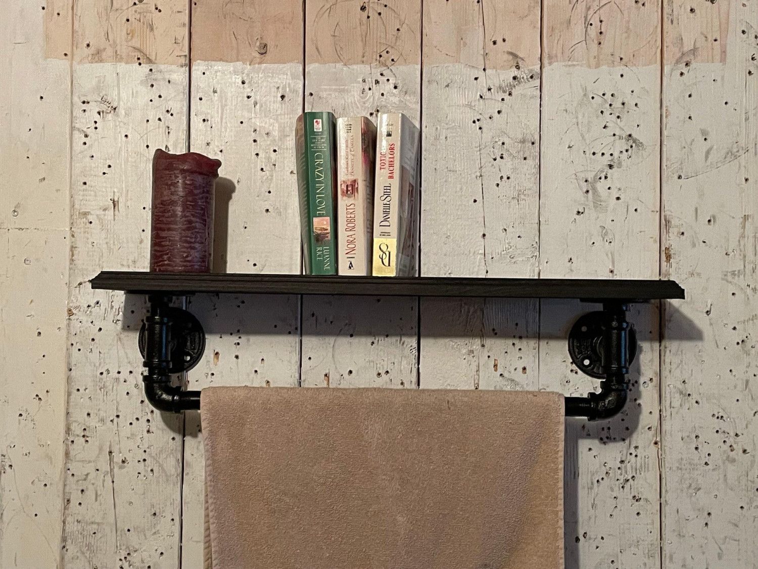 Pipework Towel Rack with Shelf