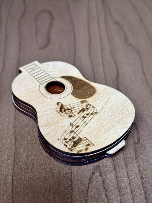 Guitar Pick Holder (Acoustic Guitar) - Music Note V10