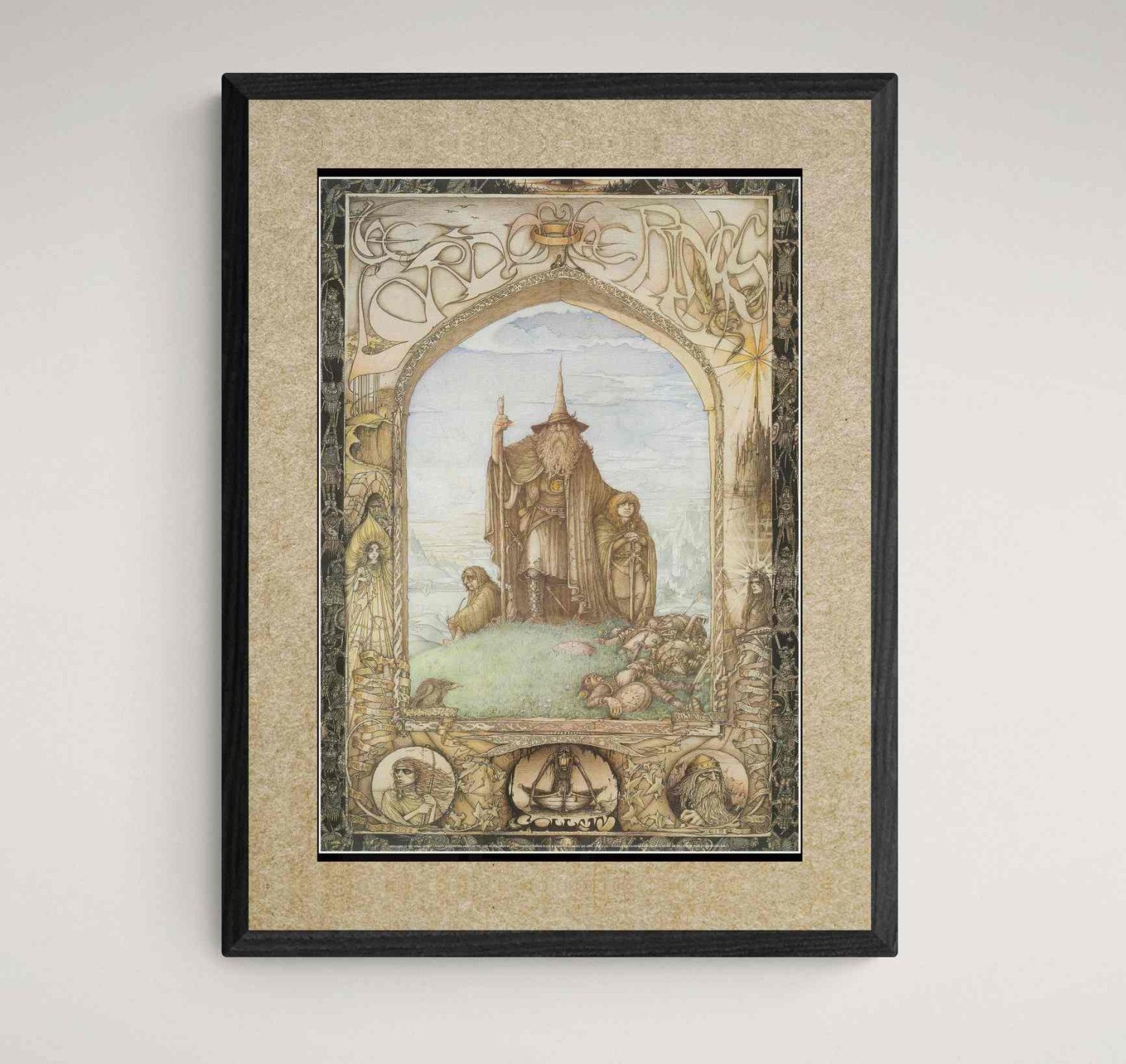 Framed Vintage Lord of the Rings by J Cauty