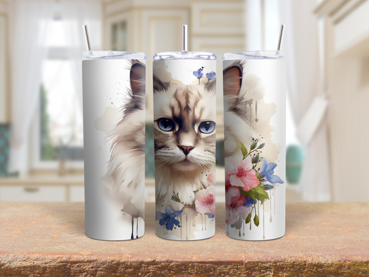 Blue Eyes Cat 20oz Tumbler