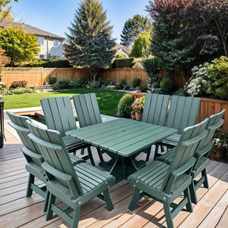 Wooden Modern Dining Set for 8 with Pedestal Table