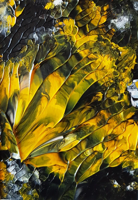 Urban Yellow & Black Original Abstract Acrylic Painting