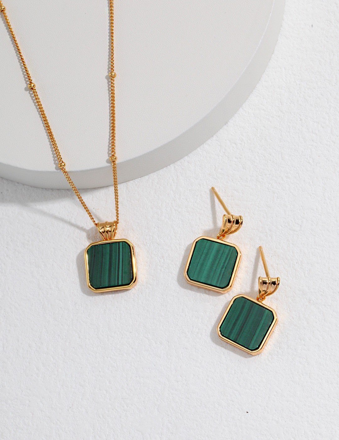 Sterling Silver Malachite Earrings