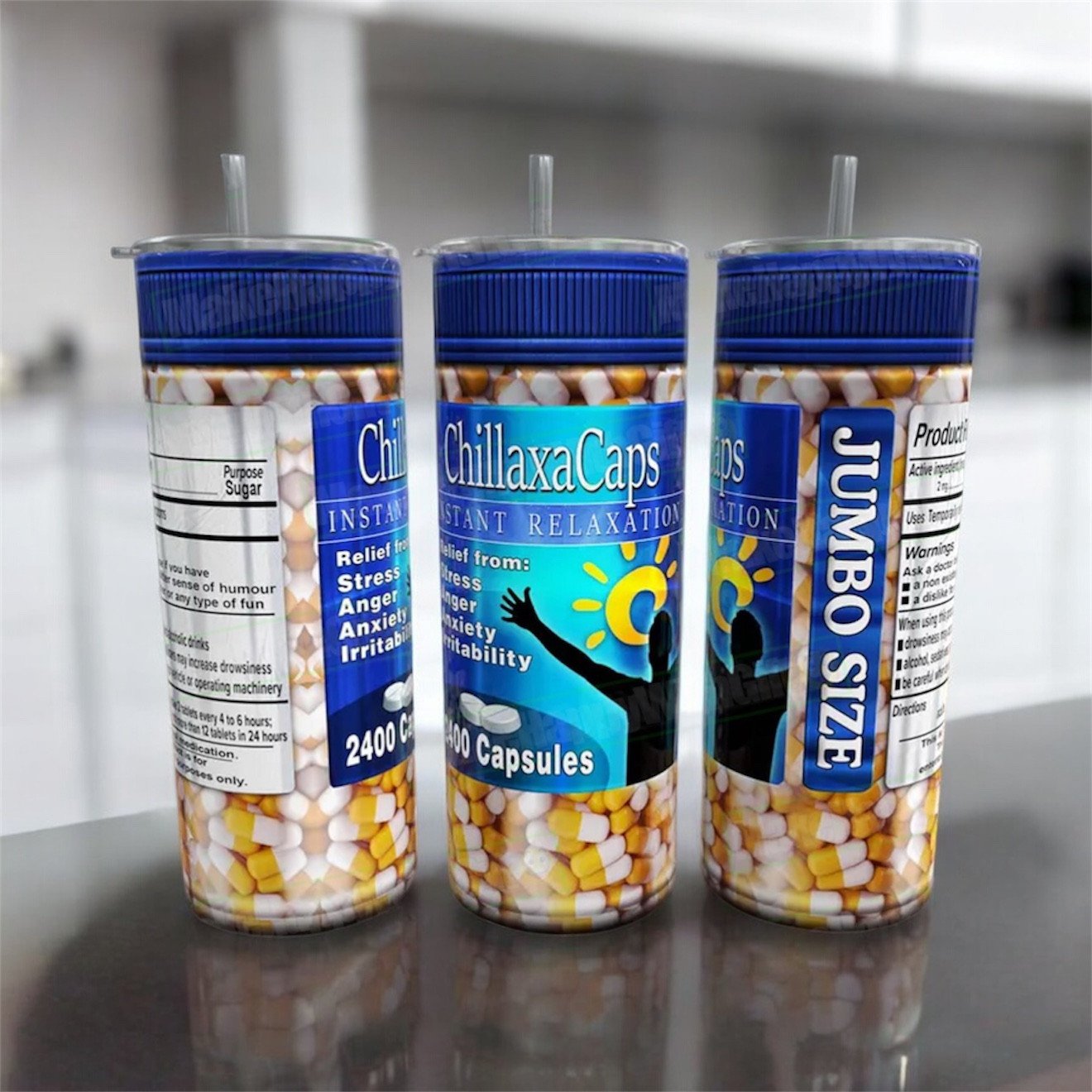 ChillaxaCaps Pills Funny 20oz Tumbler