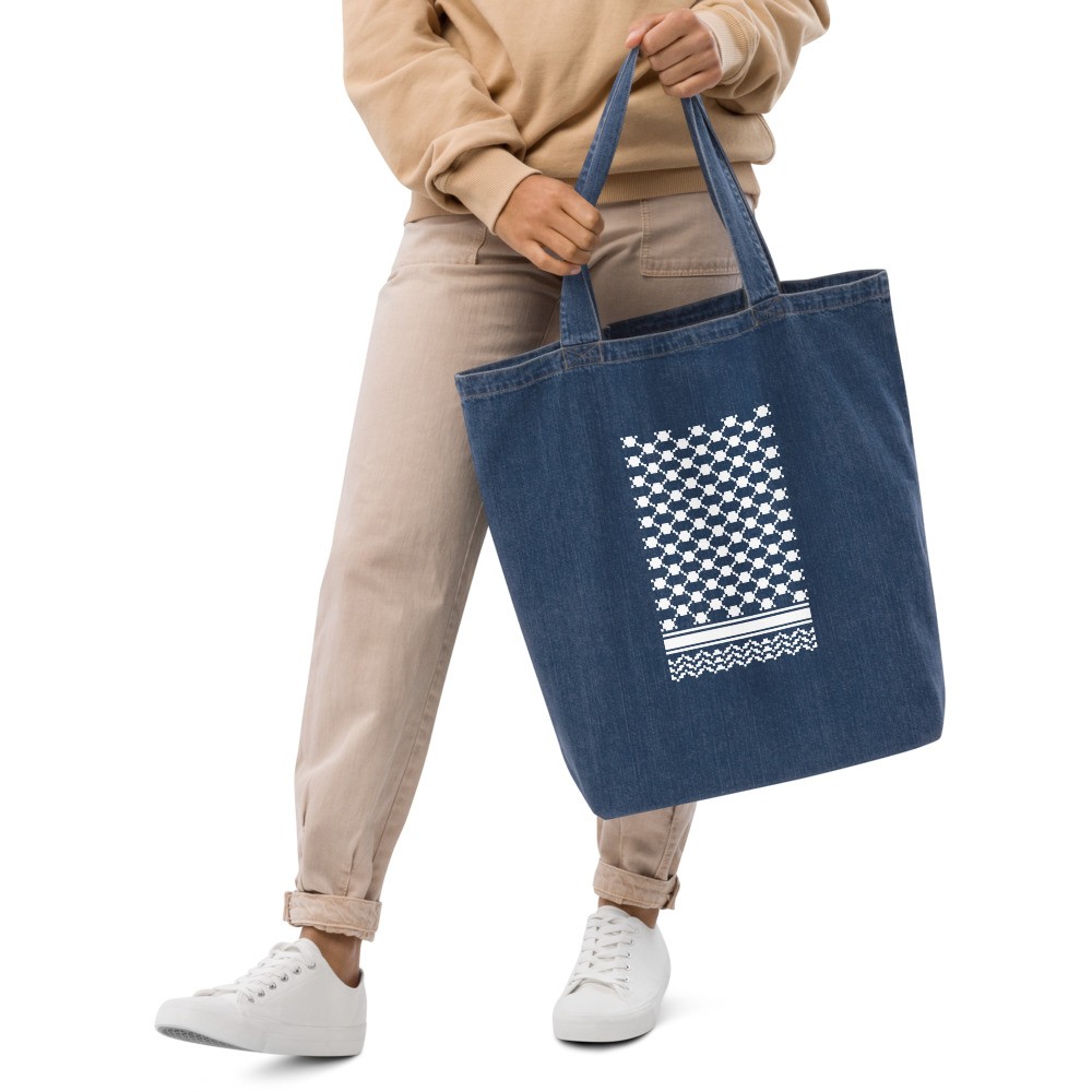 Keffiyeh (kufiya) Organic Denim Tote Bag