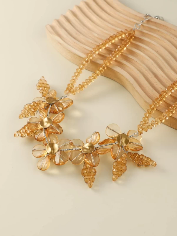 1pc Fashionable Flower Decor Necklace For Women For Daily Decoration