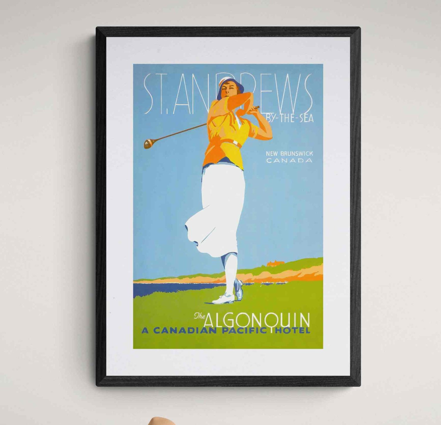 Framed St Andrews, Vintage Golf, Travel print