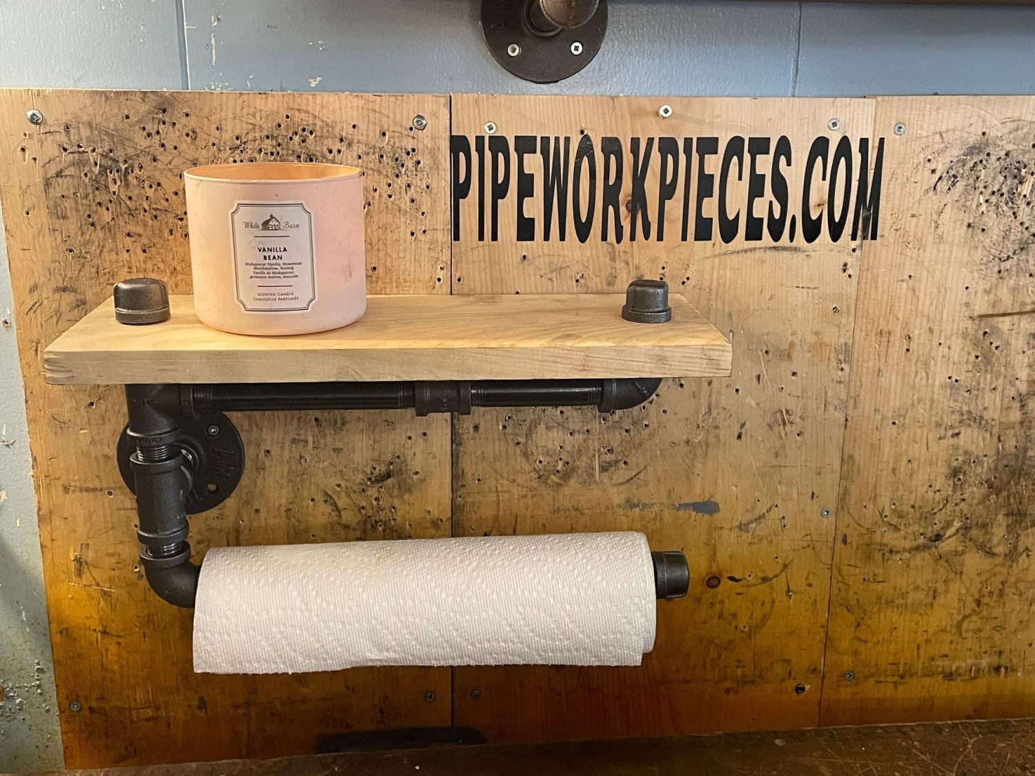 Industrial Paper Towel Holder: Steampunk Shut Off Valve Design