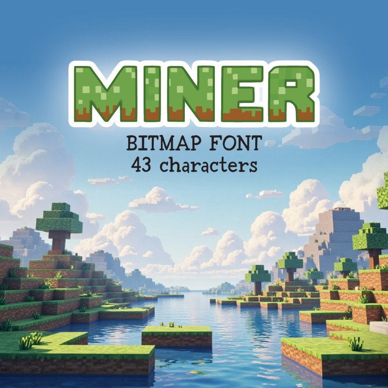 MINER – 3D Pixel Display OTF Font