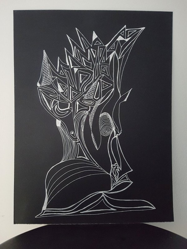 The Look Abstract Black and White Sketch