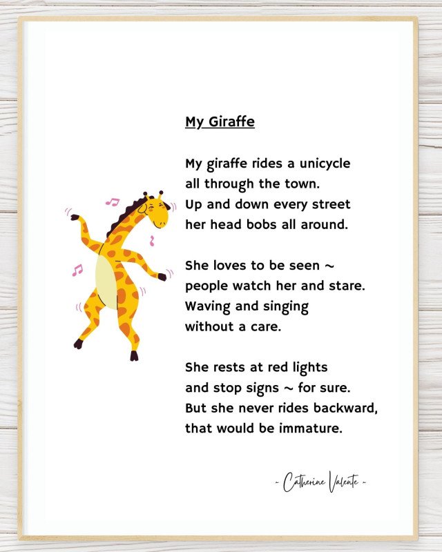 My Giraffe | Children's Poem | Digital Dowload