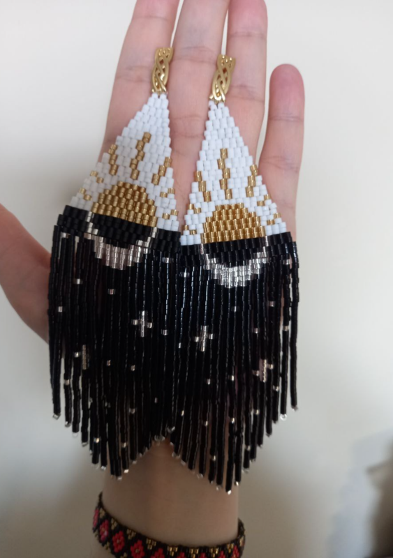 Sun & Moon Beaded Earrings – 18K Gold Plated Hooks