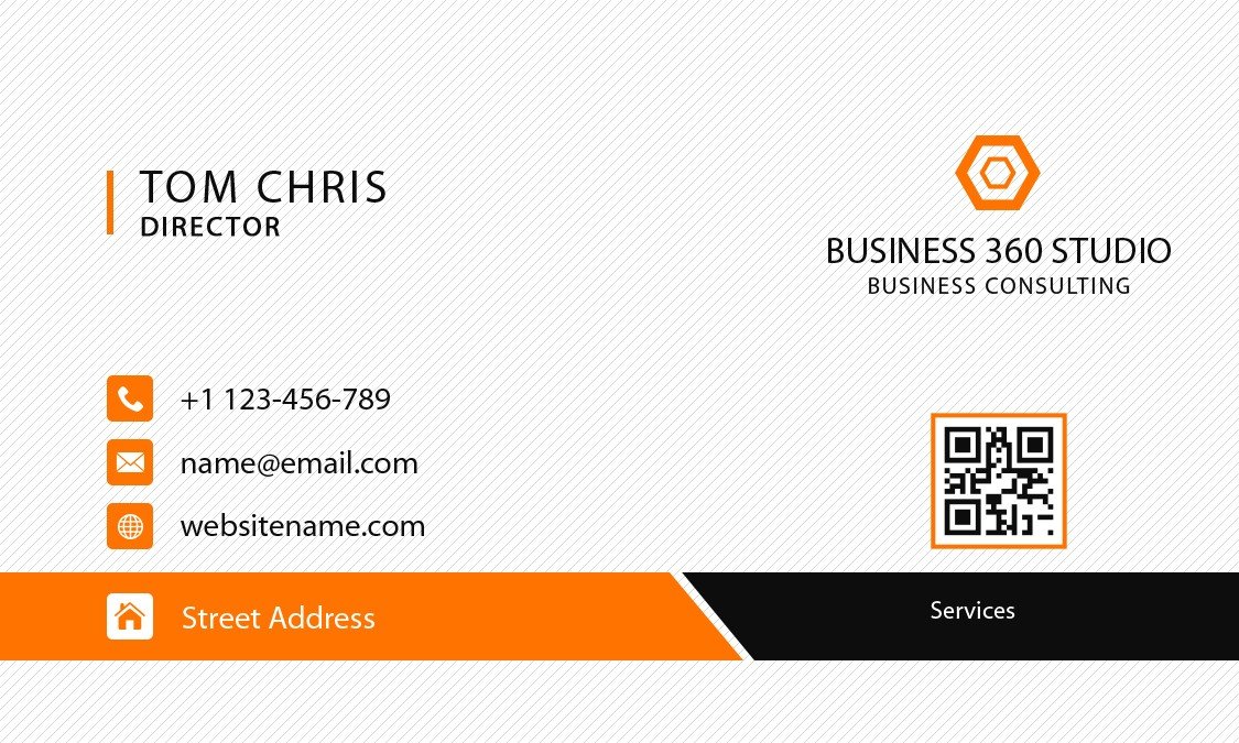 Digital Modern Orange Business Card Design