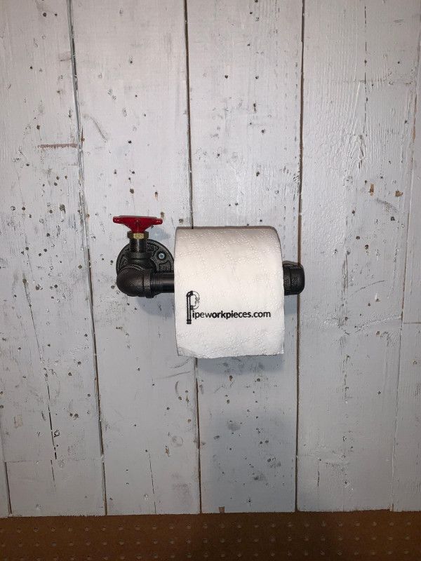 Steampunk style toilet paper roll holder with water handle – Hand towel holder -Paper towel holder – Bath towel holder