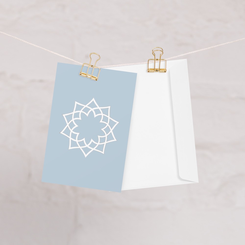 Eid Greeting Card With Arabesque Pattern