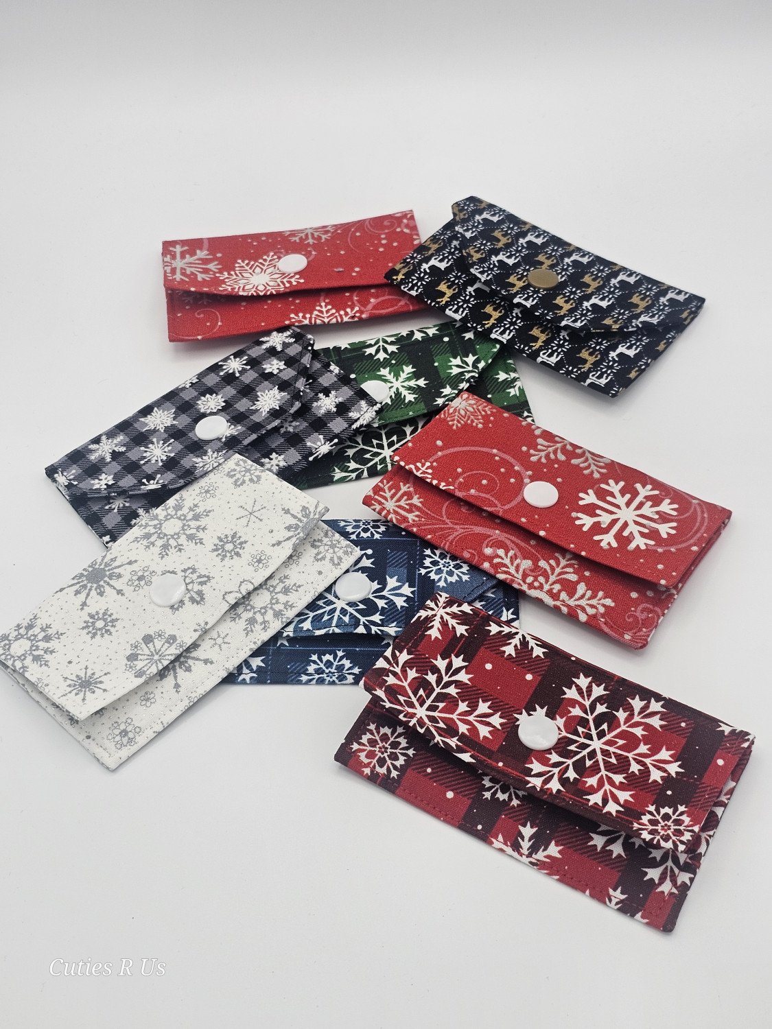 Handmade Fabric Holiday Card Holders – Festive Reusable Snap Wallets
