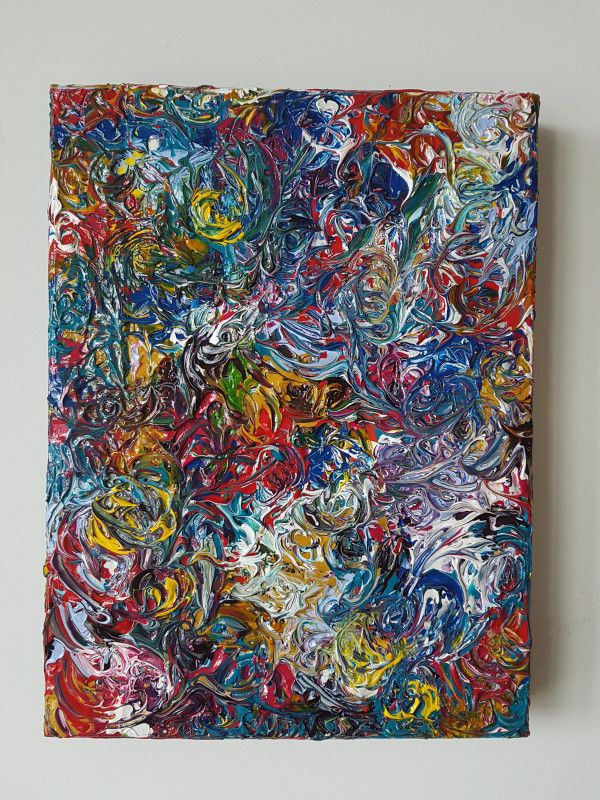 Abstract Swirls Acrylic Canvas Painting