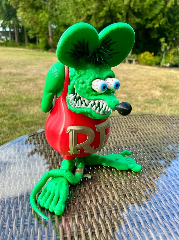 Rat Fink GIANT 13' tall collectible figurine - Hot Rod Rat Fink - Big Daddy Ed Roth Rat Fink - Vintage style Rat Fink hand painted figure