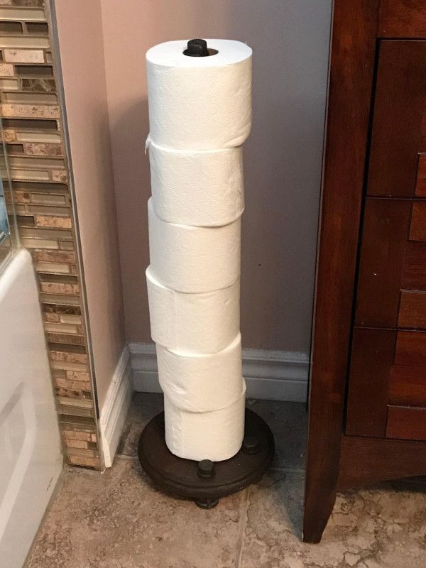 Industrial Toilet Paper Storage Stand: Retro Bathroom Decor, Holds 6 Rolls