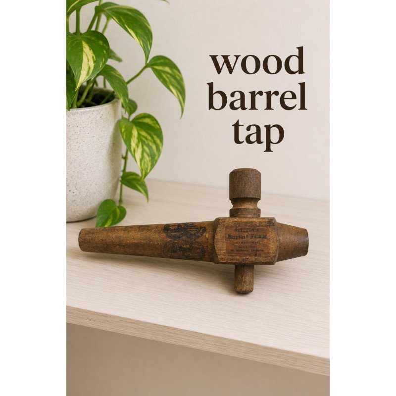Antique Redlich's Warranted Faucets Wooden Barrel Tap H. Redlich Chicago Vintage