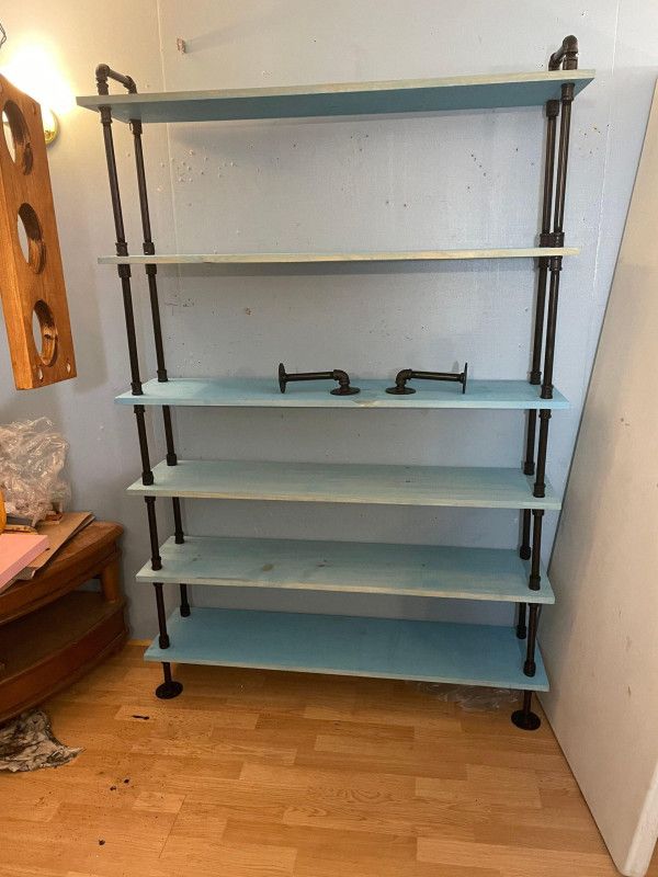 steampunk style single shelf thick shoe rack with handles