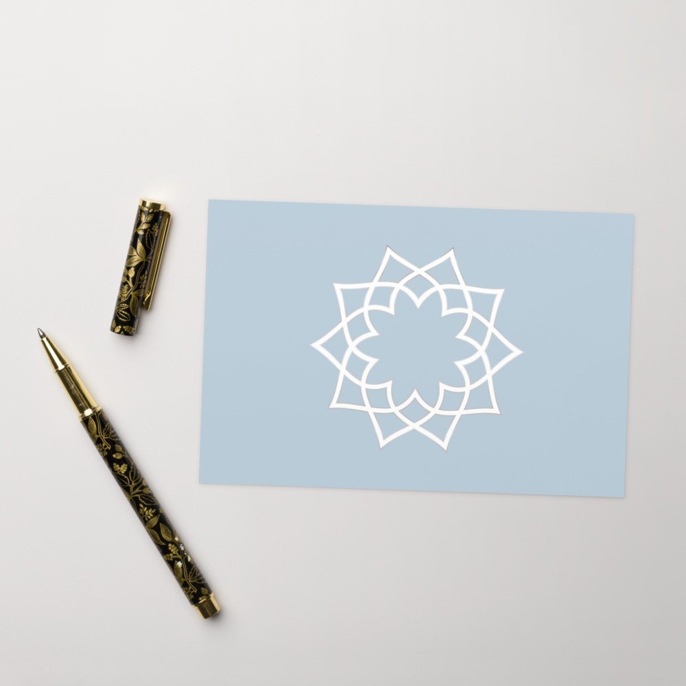 Eid Greeting Card With Arabesque Pattern