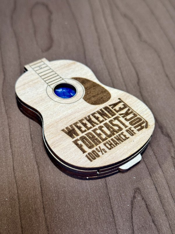 Guitar Pick Holder "Weekend Forecast, 100% Chance of Hockey"