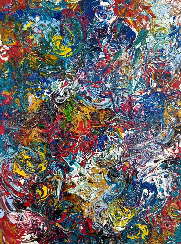 Abstract Swirls Acrylic Canvas Painting