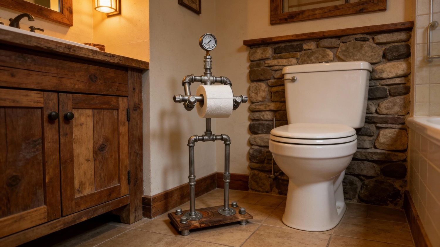 Bobbie the Toilet Paper Butler: Freestanding Wooden Toilet Roll Holder
