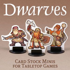 Mountain Dwarves Card Stock Tabletop Gaming Miniatures
