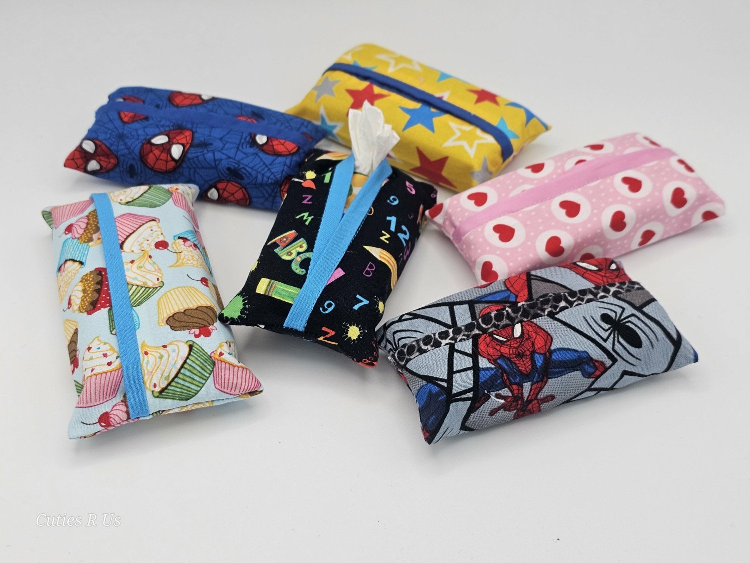 Handmade Fabric Travel Tissue Holder – Reusable Pocket Tissue Pouch for Kids & Adults – Multiple Fun Patterns