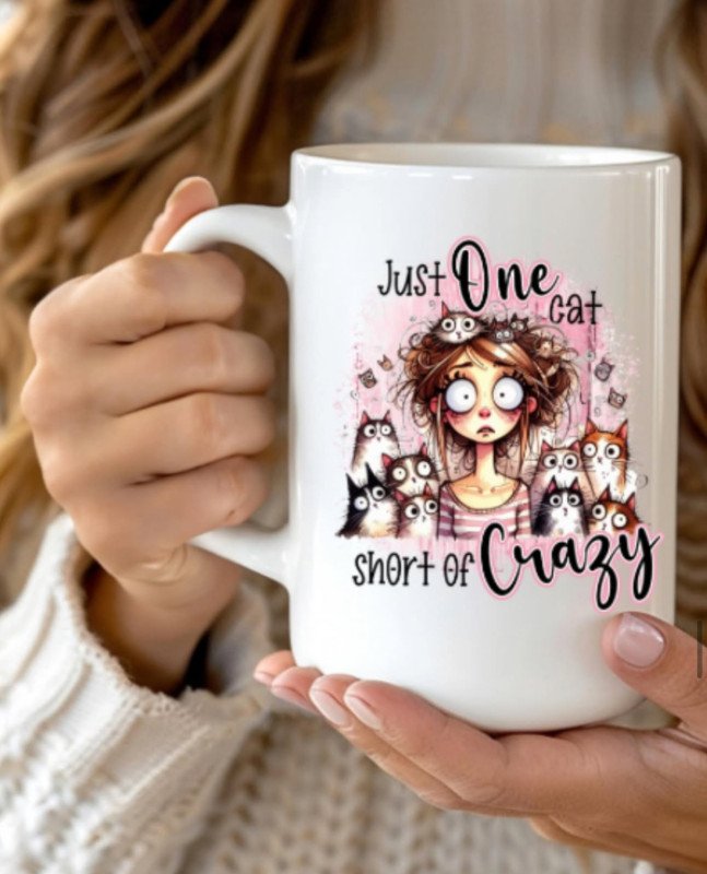Just one cat short of crazy 15oz Mug