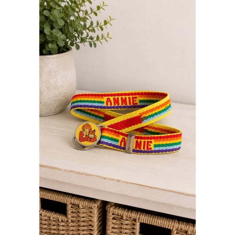 Vintage 1981 Little Orphan Annie Sandy Rainbow Elastic Belt Lee Columbia Pics