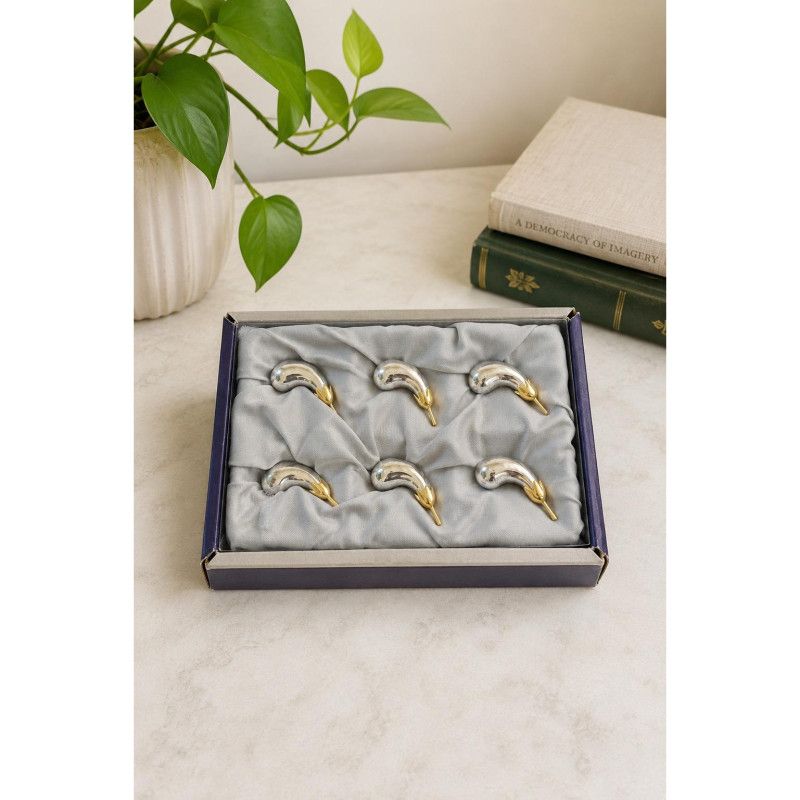 Vintage Joie de Vivre Silverplate Eggplant Aubergine Knife Rests Set of 6 Boxed