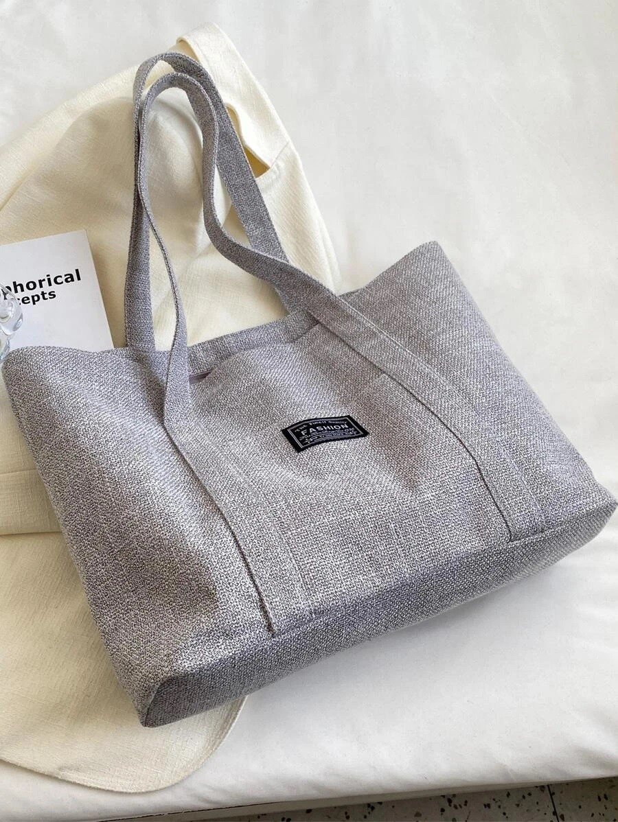 Patch Detail Shopper Bag