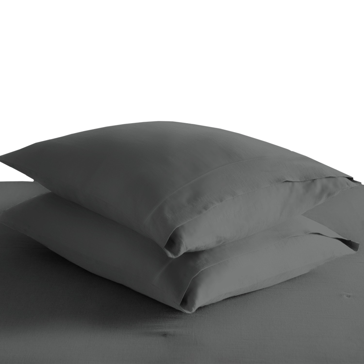 Pizuna 400 Thread Count Long Staple 100% Pure Cotton Pillow Envelope Cases - Queen - Dark Grey