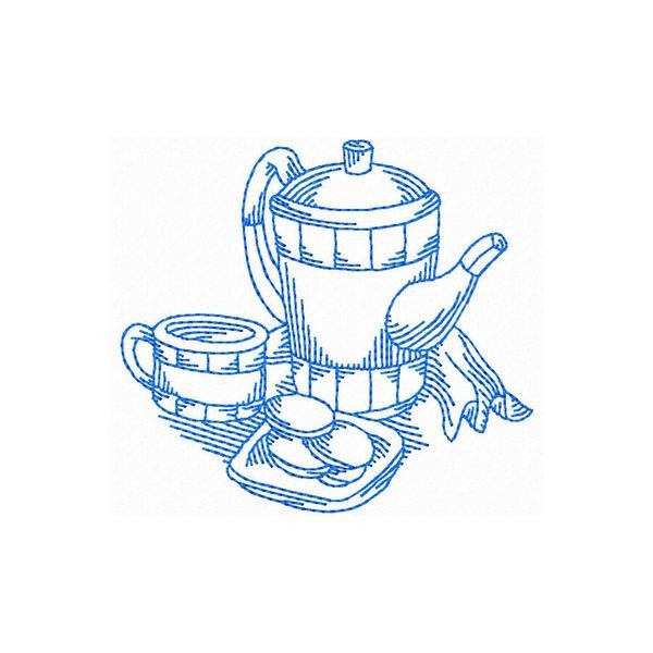 SIM001 Bluework Teapots DST Machine Embroidery Designs